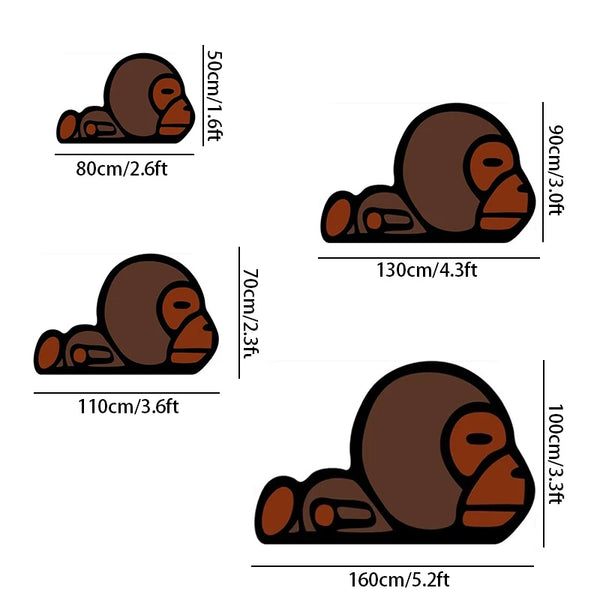 Playful Monkey Kids Room Rug