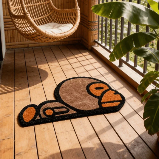 Playful Monkey Kids Room Rug